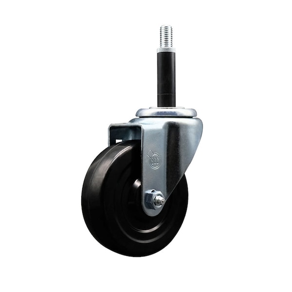 4'' SS Hard Rubber Wheel Swivel 3/4'' Expanding Stem Caster